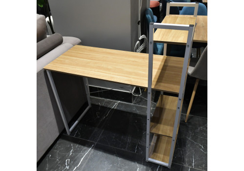 Стол письменный с полками Frame 100x45x110 см, светлое дерево, белый