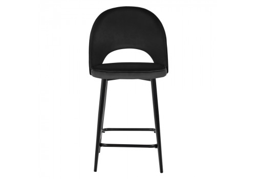 Стул полубарный Leo чёрный с жаккардом, с поворотным механизмом