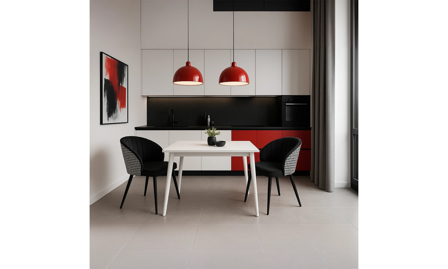 Стул Paola чёрный с жаккардом