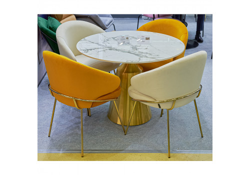 Стул-полукресло Emil медовый с золотыми ножками