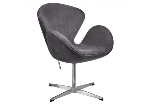 Кресло SWAN STYLE CHAIR тёмно-серый, искусственная замша