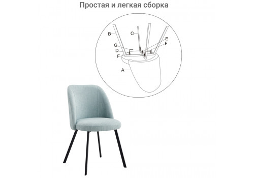 Стул Praga бирюзовый