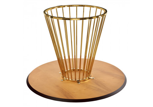 Стол Liverpool диам.110см, шпон орех лучевой набор, с золотистыми ножками