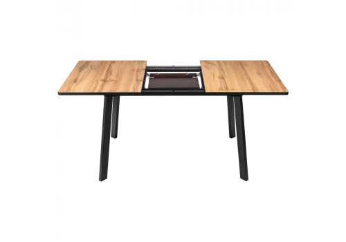 Стол Dublin раскладной 120-160х80х75 Дуб Вотан с чёрными ножками