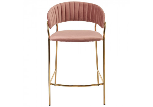 Стул полубарный Turin пудровый с золотыми ножками