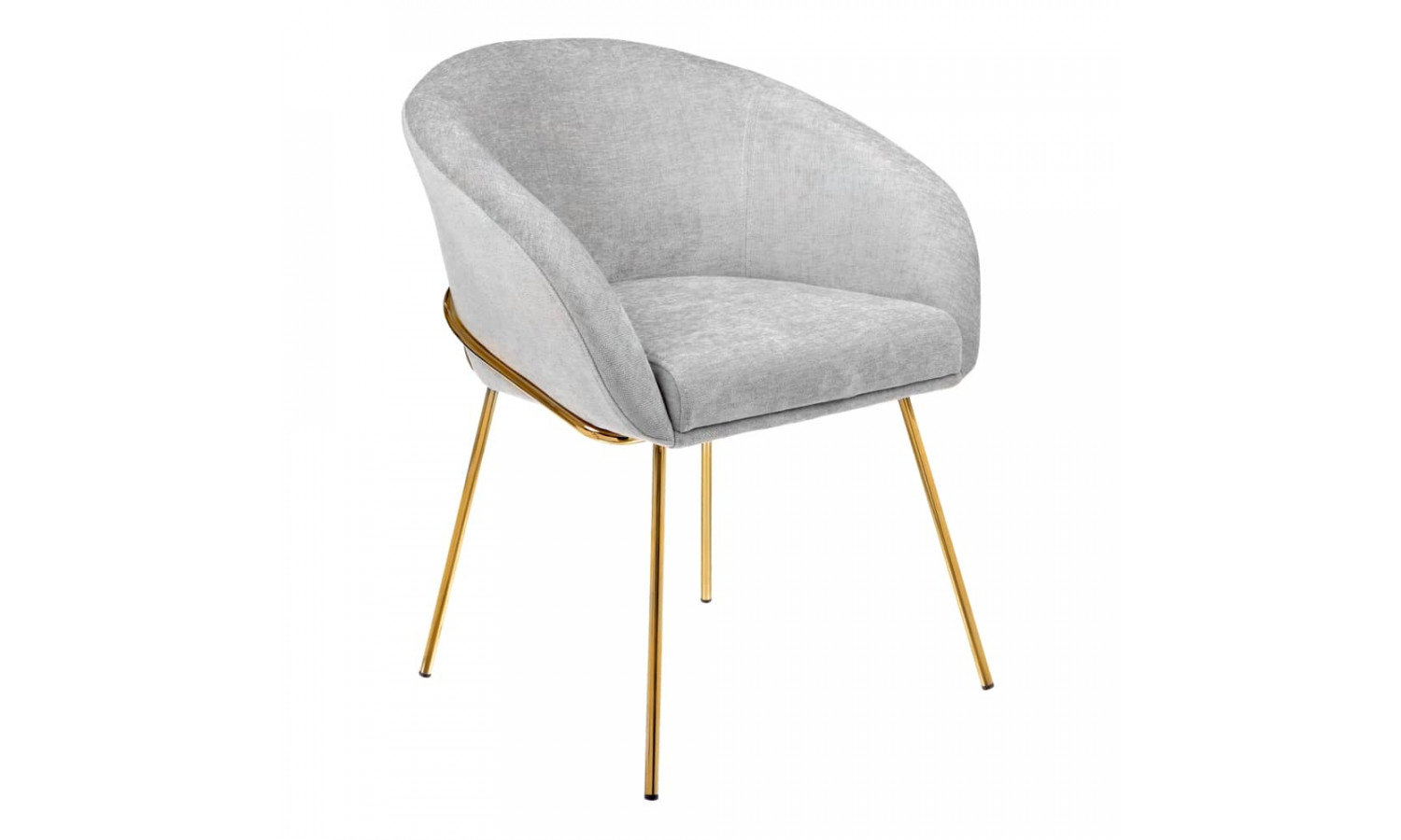 Стул-полукресло Martin серый шенилл, золотые ножки