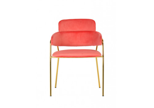 Стул Napoli коралловый с золотыми ножками
