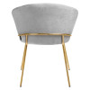 Стул-полукресло Martin серый шенилл, золотые ножки