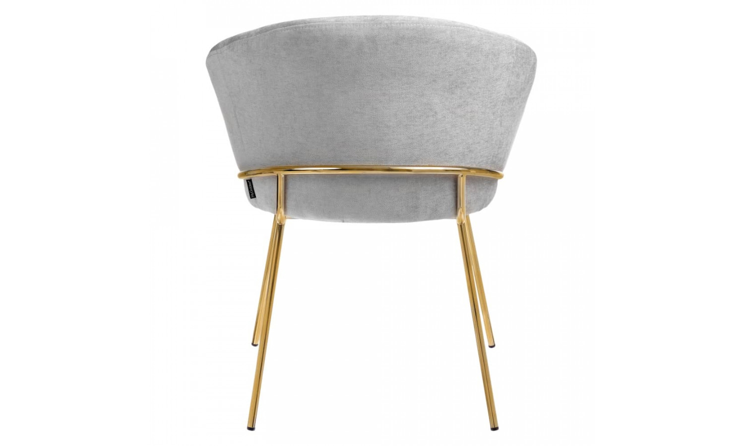 Стул-полукресло Martin серый шенилл, золотые ножки