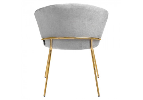 Стул-полукресло Martin серый шенилл, золотые ножки