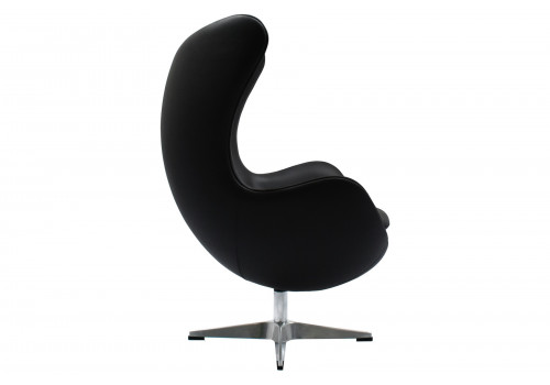 Кресло EGG STYLE чёрный, натуральная кожа
