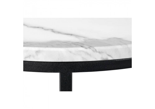 Набор кофейных столиков Tango белый мрамор с чёрными ножками, 2шт