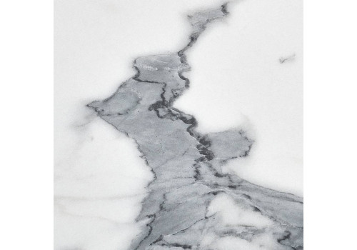 Стол Rudolf круглый раскладной 100-130x100x75см, белый мрамор, чёрный