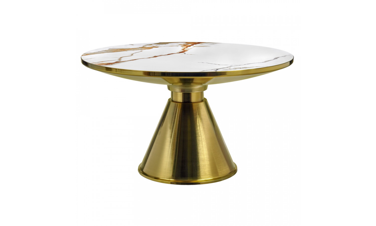 Кофейный столик Atlant диам.80см x 45см, золотой, металл, керамика
