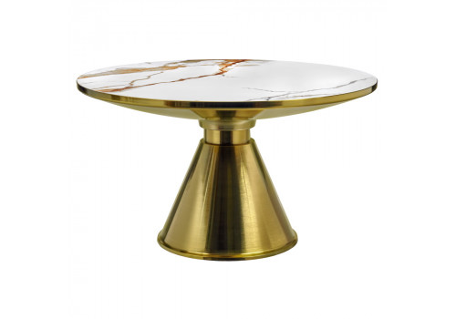 Кофейный столик Atlant диам.80см x 45см, золотой, металл, керамика