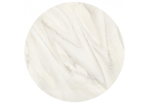 Стол Liverpool диам.100см, керамогранит белый мрамор с золотистыми ножками