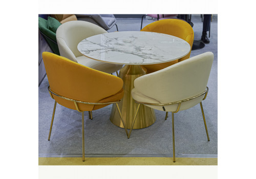 Стол Yoda диам.100см, керамогранит чёрный мрамор