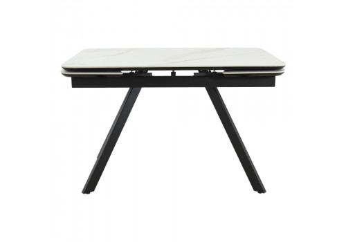 Стол Arthur раскладной 120-184x80x75см, керамогранит белый мрамор Greys White, чёрный