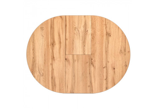 Стол Rudolf круглый раскладной 90-120x90x75см, Дуб Вотан, чёрный