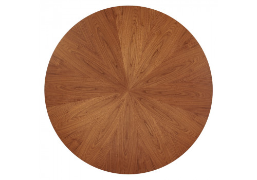 Стол Liverpool диам.110см, шпон орех лучевой набор, с хромированными ножками