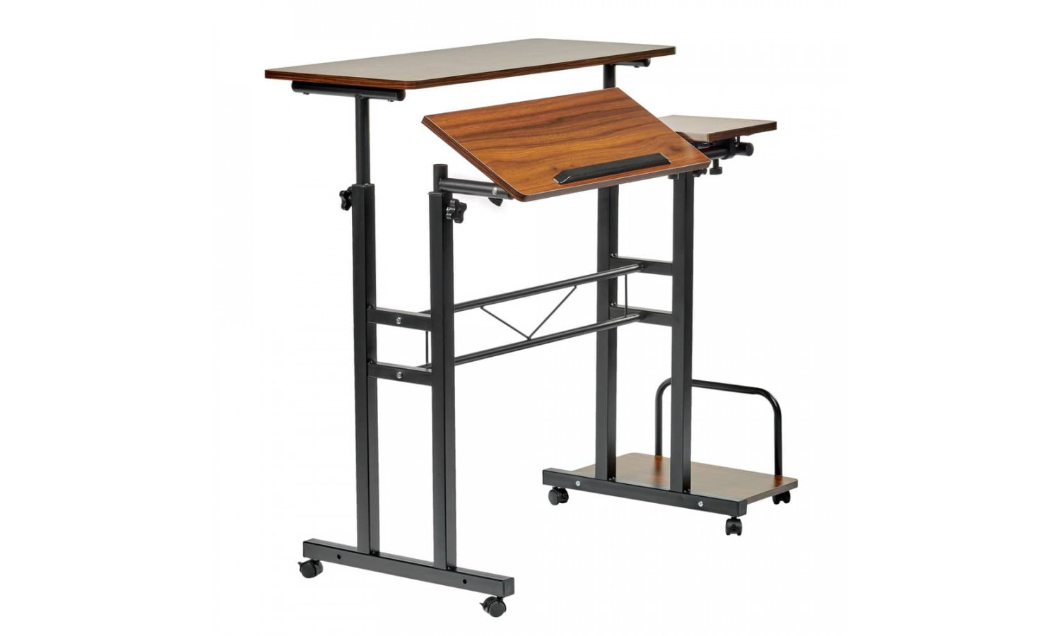 Стол многофункциональный Shuttle 80х58х80-130см, темное дерево, чёрный