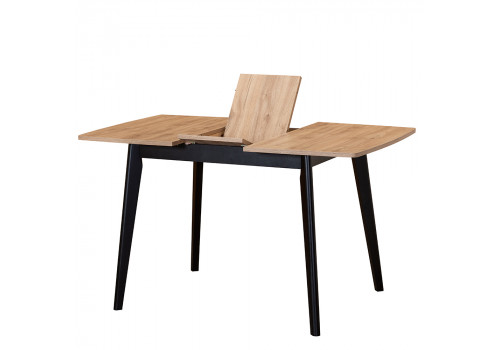 Стол Oslo раскладной 100-130x80x76см, Дуб Навара структурное, чёрный