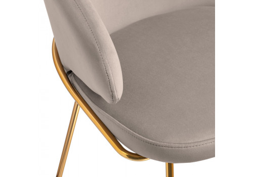 Стул-полукресло Emil латте с золотыми ножками