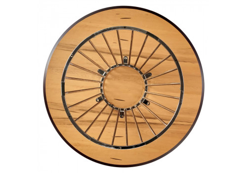 Стол Liverpool диам.110см, шпон орех лучевой набор, с хромированными ножками