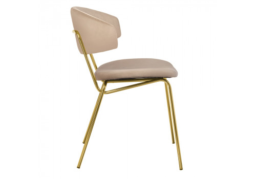 Стул Elle латте с золотыми ножками