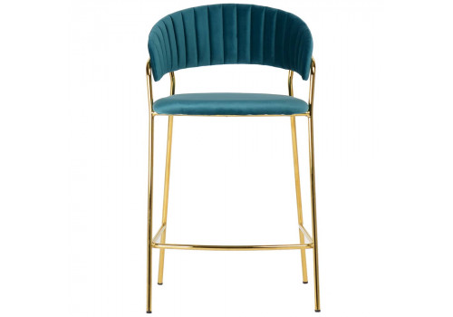 Стул полубарный Turin бирюзовый с золотыми ножками