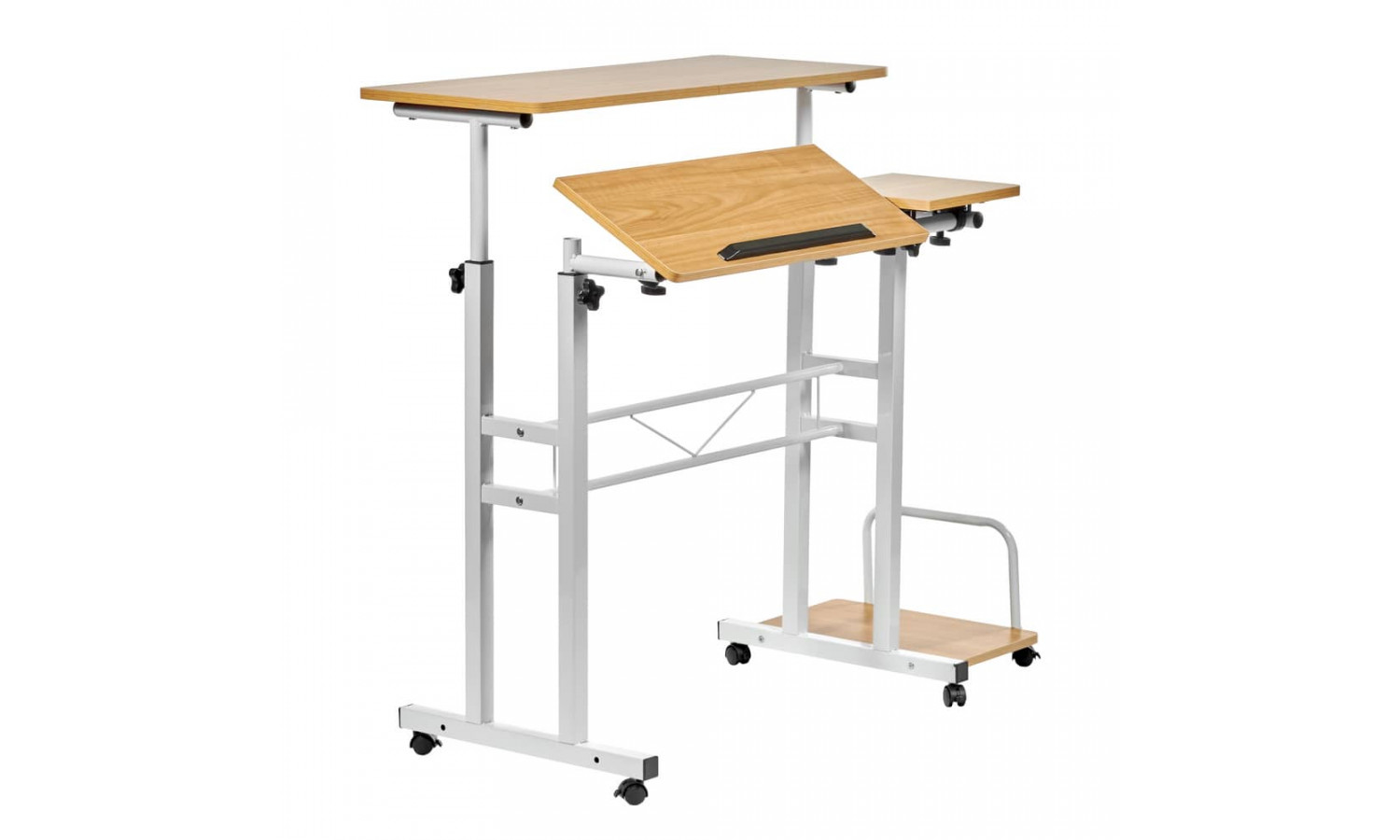 Стол многофункциональный Shuttle 80х58х80-130см, светлое дерево, белый