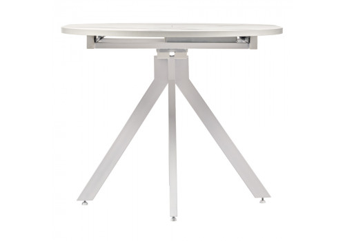 Стол Rudolf круглый раскладной 90-120x90x75см, белый мрамор, белый