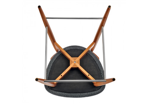 Стул полубарный Lucas тёмно-серый букле с ножками цвета орех