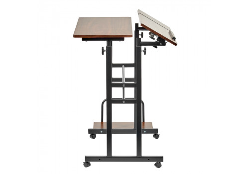 Стол многофункциональный Shuttle 80х58х80-130см, темное дерево, чёрный