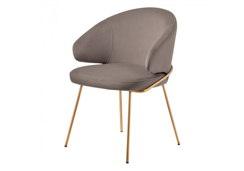 Стул-полукресло Emil латте с золотыми ножками