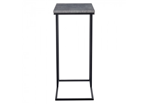 Придиванный столик Loft 50x30см, серый мрамор с чёрными ножками