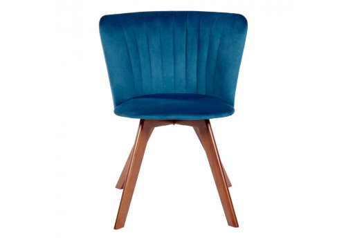 Стул Bella синий, темный орех