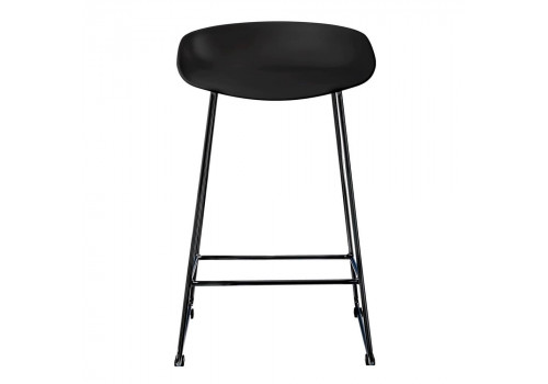 Стул полубарный Neo чёрный с чёрными ножками