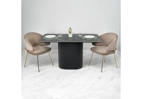 Стул-полукресло Emil латте с золотыми ножками