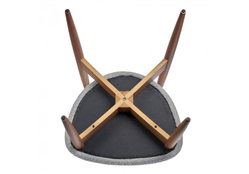 Стул Lucas светло-серый букле с ножками цвета орех