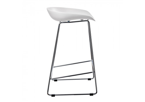 Стул полубарный Neo белый с хромированными ножками