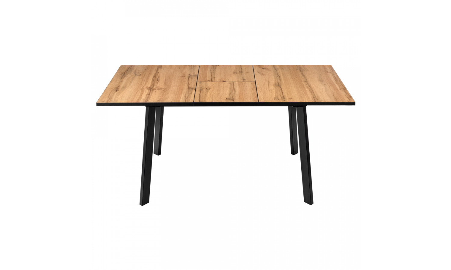 Стол Dublin раскладной 120-160х80х75 Дуб Вотан, чёрные ножки