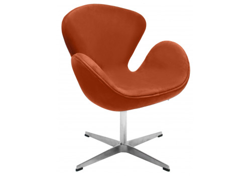 Кресло SWAN STYLE CHAIR терракотовый, искусственная замша