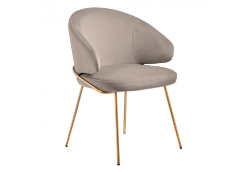 Стул-полукресло Emil латте с золотыми ножками