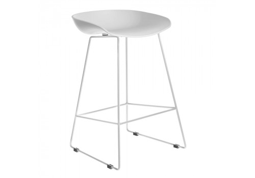 Стул полубарный Neo белый с белыми ножками