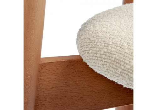 Стул полубарный Lucas латте букле с ножками цвета орех