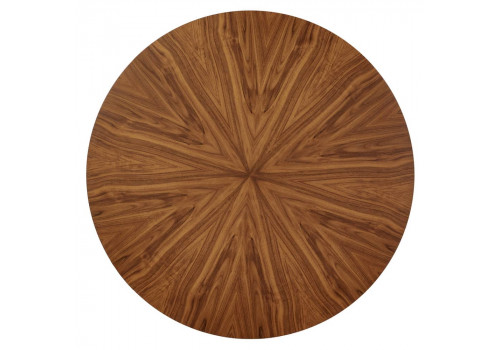Стол Liverpool диам.110см, шпон орех лучевой набор, с хромированными ножками