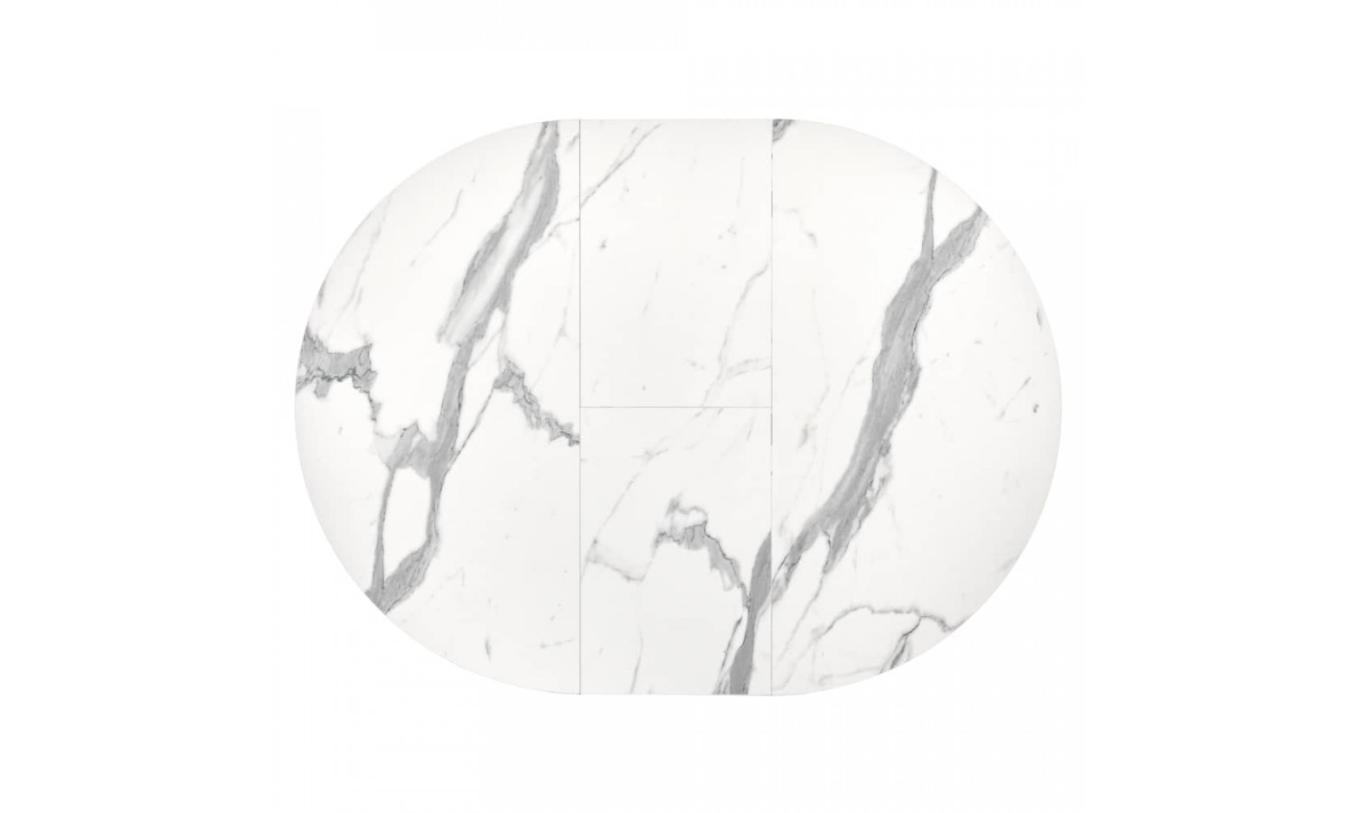 Стол Rudolf круглый раскладной 90-120x90x75см, белый мрамор, белый