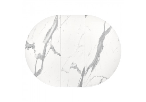 Стол Rudolf круглый раскладной 90-120x90x75см, белый мрамор, белый