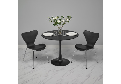 Стул Seven Style чёрный с хромированными ножками